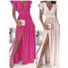 Šaty dlouhé elegantní letní bez rukávu s volánky dámské (S/M ONE SIZE) ITALSKÁ MÓDA IMWB23318/DUR (Velikost S/M/L, Barva světle modrá)