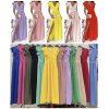 Šaty dlouhé elegantní letní bez rukávu s volánky dámské (S/M ONE SIZE) ITALSKÁ MÓDA IMWB23318/DUR (Velikost S/M/L, Barva světle modrá)