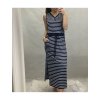 Šaty letní na široká ramínka dámské dlouhé proužek (vel s/m-l/xl) ITALSKá MóDA IM620949-1/DUR (Velikost S/M/L, Barva modrá)