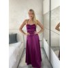 Šaty společenské dlouhé elegantní na ramínka šněrovací dámské ROSE (S/M ONE SIZE) ITALSKá MODA IM323013/DU (Velikost S/M/L, Barva bílá)