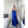 Šaty společenské dlouhé elegantní na ramínka šněrovací dámské ROSE (S/M ONE SIZE) ITALSKá MODA IM323013/DU (Velikost S/M/L, Barva bílá)