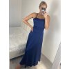 Šaty společenské dlouhé elegantní na ramínka šněrovací dámské ROSE (S/M ONE SIZE) ITALSKá MODA IM323013/DU (Velikost S/M/L, Barva bílá)