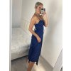 Šaty společenské dlouhé elegantní na ramínka šněrovací dámské ROSE (S/M ONE SIZE) ITALSKá MODA IM323013/DU (Velikost S/M/L, Barva bílá)