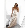 Šaty společenské dlouhé elegantní na ramínka šněrovací dámské ROSE (S/M ONE SIZE) ITALSKá MODA IM323013/DU (Velikost S/M/L, Barva bílá)
