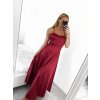 Šaty společenské dlouhé elegantní na ramínka šněrovací dámské ROSE (S/M ONE SIZE) ITALSKá MODA IM323013/DU (Velikost S/M/L, Barva bílá)