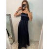 Šaty společenské dlouhé elegantní na ramínka šněrovací dámské ROSE (S/M ONE SIZE) ITALSKá MODA IM323013/DU (Velikost S/M/L, Barva bílá)