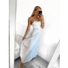 Šaty společenské dlouhé elegantní na ramínka šněrovací dámské ROSE (S/M ONE SIZE) ITALSKá MODA IM323013/DU (Velikost S/M/L, Barva bílá)