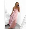 Šaty společenské dlouhé elegantní na ramínka šněrovací dámské ROSE (S/M ONE SIZE) ITALSKá MODA IM323013/DU