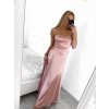 Šaty společenské dlouhé elegantní na ramínka šněrovací dámské ROSE (S/M ONE SIZE) ITALSKá MODA IM323013/DU (Velikost S/M/L, Barva bílá)