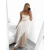 Šaty společenské dlouhé elegantní na ramínka šněrovací dámské ROSE (S/M ONE SIZE) ITALSKá MODA IM323013/DU (Velikost S/M/L, Barva bílá)