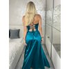 Šaty společenské dlouhé elegantní na ramínka šněrovací dámské ROSE (S/M ONE SIZE) ITALSKá MODA IM323013/DU (Velikost S/M/L, Barva bílá)
