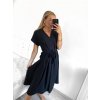 Šaty dlouhé letní krátký rukáv dámské (S/M ONE SIZE) ITALSKÁ MÓDA IMPLM2323529/DU (Velikost S/M/L, Barva Černá)