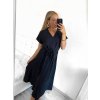 Šaty dlouhé letní krátký rukáv dámské (S/M ONE SIZE) ITALSKÁ MÓDA IMPLM2323529/DU (Velikost S/M/L, Barva Černá)