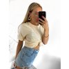 Tričko krátký rukáv dámské (S/M ONE SIZE) ITALSKÁ MÓDA IMWGB2352244/DU (Velikost S/M/L, Barva bílá)
