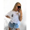 Tričko krátký rukáv dámské (S/M ONE SIZE) ITALSKÁ MÓDA IMWGB2352244/DU (Velikost S/M/L, Barva bílá)