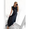 Šaty dlouhé společenské saténové s páskem bez rukávu dámské (S/M ONE SIZE) ITALSKÁ MÓDA IMM23M8205/DU (Velikost S/M/L, Barva béžová)