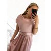 Šaty dlouhé společenské saténové s páskem bez rukávu dámské (S/M ONE SIZE) ITALSKÁ MÓDA IMM23M8205/DU (Velikost S/M/L, Barva béžová)