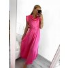 Šaty dlouhé společenské saténové s páskem bez rukávu dámské (S/M ONE SIZE) ITALSKÁ MÓDA IMM23M8205/DU (Velikost S/M/L, Barva béžová)