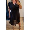 Šaty šifonové krátký rukáv dámské nadrozměr (XL/2XL ONE SIZE) ITALSKÁ MÓDA IMWGM231315/DR (Velikost XL/2XL, Barva béžová)