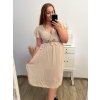 Šaty šifonové krátký rukáv dámské nadrozměr (XL/2XL ONE SIZE) ITALSKÁ MÓDA IMWGM231315/DR (Velikost XL/2XL, Barva béžová)