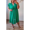 Šaty šifonové krátký rukáv dámské nadrozměr (XL/2XL ONE SIZE) ITALSKÁ MÓDA IMWGM231315/DR (Velikost XL/2XL, Barva béžová)