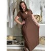 Šaty dlouhé letní krátký rukáv dámské (S/M ONE SIZE) ITALSKá MóDA IM323111/DU (Velikost S/M/L, Barva béžová)