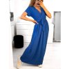 Šaty dlouhé letní krátký rukáv dámské (S/M ONE SIZE) ITALSKá MóDA IM323111/DU (Velikost S/M/L, Barva béžová)