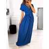 Šaty dlouhé letní krátký rukáv dámské (S/M ONE SIZE) ITALSKá MóDA IM323111/DU (Velikost S/M/L, Barva béžová)