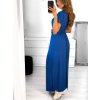 Šaty dlouhé letní krátký rukáv dámské (S/M ONE SIZE) ITALSKá MóDA IM323111/DU (Velikost S/M/L, Barva béžová)