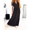 Šaty dlouhé letní krátký rukáv dámské (S/M ONE SIZE) ITALSKá MóDA IM323111/DU (Velikost S/M/L, Barva béžová)