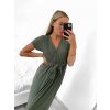 Šaty dlouhé letní krátký rukáv dámské (S/M ONE SIZE) ITALSKá MóDA IM323111/DU (Velikost S/M/L, Barva béžová)