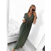 Šaty dlouhé letní krátký rukáv dámské (S/M ONE SIZE) ITALSKá MóDA IM323111/DU (Velikost S/M/L, Barva béžová)