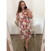 Šaty šifonové krátký rukáv dámské nadrozměr (XL/2XL ONE SIZE) ITALSKÁ MÓDA IMWGM231263D/DR (Velikost XL/2XL, Barva bílá)