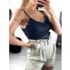 Kraťasy šortky elegantní dámské (S-2XL) ITALSKÁ MÓDA IMWB23289/DU (Velikost S, Barva béžová)