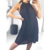 Šaty letní skládané šifonové bez rukávů dámské (S/M/L ONE SIZE) ITALSKÁ MÓDA IMWY231072/DU (Velikost M/L, Barva béžová)