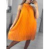 Šaty letní skládané šifonové bez rukávů dámské (S/M/L ONE SIZE) ITALSKÁ MÓDA IMWY231072/DU (Velikost M/L, Barva béžová)