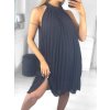 Šaty letní skládané šifonové bez rukávů dámské (S/M/L ONE SIZE) ITALSKÁ MÓDA IMWY231072/DU (Velikost M/L, Barva béžová)