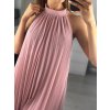 Šaty letní skládané šifonové bez rukávů dámské (S/M/L ONE SIZE) ITALSKÁ MÓDA IMWY231072/DU (Velikost M/L, Barva béžová)