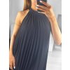 Šaty letní skládané šifonové bez rukávů dámské (S/M/L ONE SIZE) ITALSKÁ MÓDA IMWY231072/DU (Velikost M/L, Barva béžová)