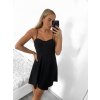Šaty elegantní na ramínka dámské (S/M ONE SIZE) ITALSKÁ MÓDA IMPSH2352527/DU (Velikost S/M/L, Barva Černá)