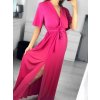Šaty dlouhé elegantní krátký rukáv dámské (S/M ONE SIZE) ITALSKÁ MÓDA IMWE235478/DU (Velikost S/M/L, Barva Černá)