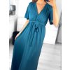 Šaty dlouhé elegantní krátký rukáv dámské (S/M ONE SIZE) ITALSKÁ MÓDA IMWE235478/DU