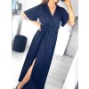 Šaty dlouhé elegantní krátký rukáv dámské (S/M ONE SIZE) ITALSKÁ MÓDA IMWE235478/DU (Velikost S/M/L, Barva Černá)