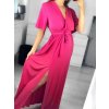 Šaty dlouhé elegantní krátký rukáv dámské (S/M ONE SIZE) ITALSKÁ MÓDA IMWE235478/DU (Velikost S/M/L, Barva Černá)