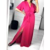 Šaty dlouhé elegantní krátký rukáv dámské (S/M ONE SIZE) ITALSKÁ MÓDA IMWE235478/DU (Velikost S/M/L, Barva Černá)