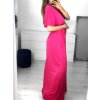Šaty dlouhé elegantní krátký rukáv dámské (S/M ONE SIZE) ITALSKÁ MÓDA IMWE235478/DU