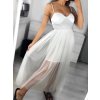 Šaty dlouhé společenské na ramínka dámské (S/M ONE SIZE) ITALSKÁ MÓDA IMM23M21840/DU