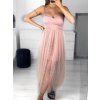 Šaty dlouhé společenské na ramínka dámské (S/M ONE SIZE) ITALSKÁ MÓDA IMM23M21840/DU