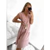Šaty letní s páskem krátký rukáv dámské (S/M ONE SIZE) ITALSKÁ MÓDA IMM23M7739/DUR