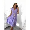 Šaty letní s páskem krátký rukáv dámské (S/M ONE SIZE) ITALSKÁ MÓDA IMM23M7739/DUR